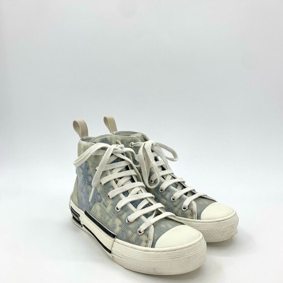 Dior B23 High-Top Canvas Shoes Size 37 Full Print Lace-Up Design With Color Matc - Picture 2 of 7